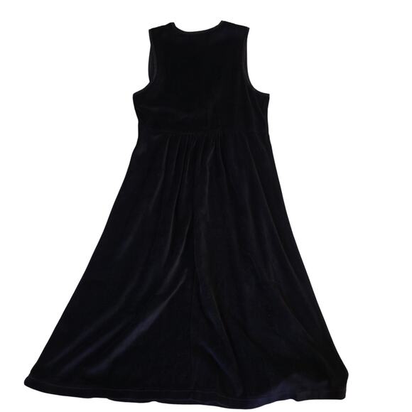 Vintage NOS 90s FADS Black SOFT Velour Satin Sleeveless Romper Jumper Dress M 8 - Picture 3 of 6